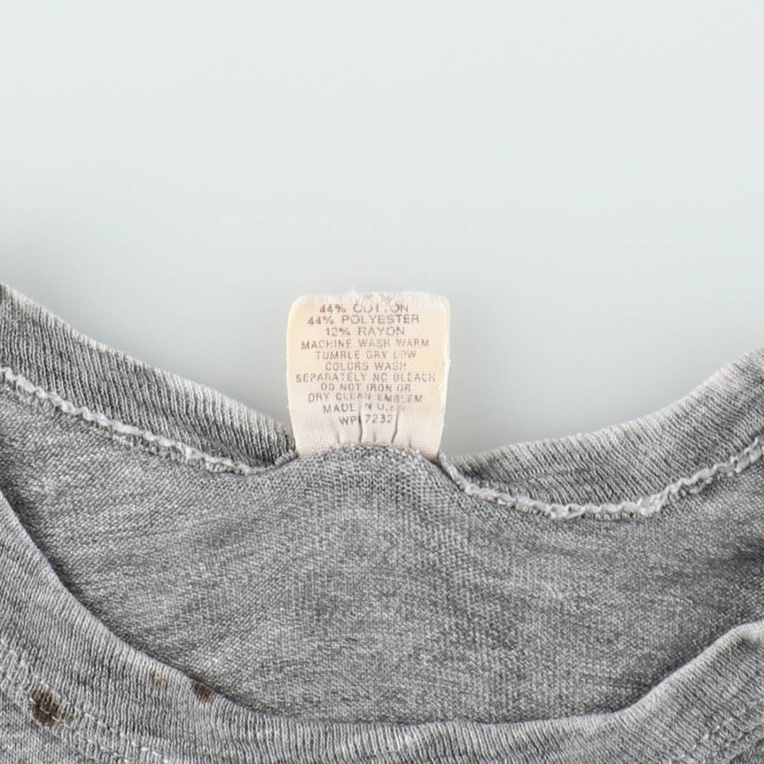 80'S Russell Triple Print College T-Shirt, Made in USA, Women's Size M (Equivalent), Vintage cotton gray type Vintage Second Hand