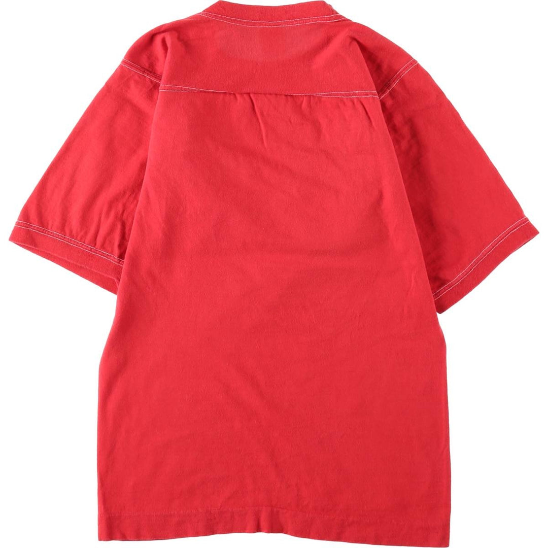 ~90'S H. WOLF AND SONS Football T-shirt, Made in USA, Women's Size S (approx.), Vintage cotton red type Vintage Second Hand