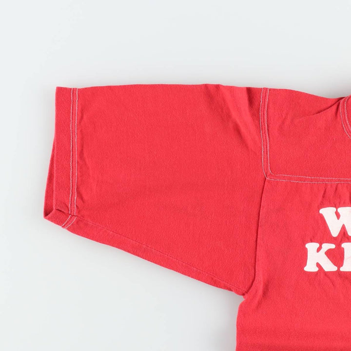 ~90'S H. WOLF AND SONS Football T-shirt, Made in USA, Women's Size S (approx.), Vintage cotton red type Vintage Second Hand