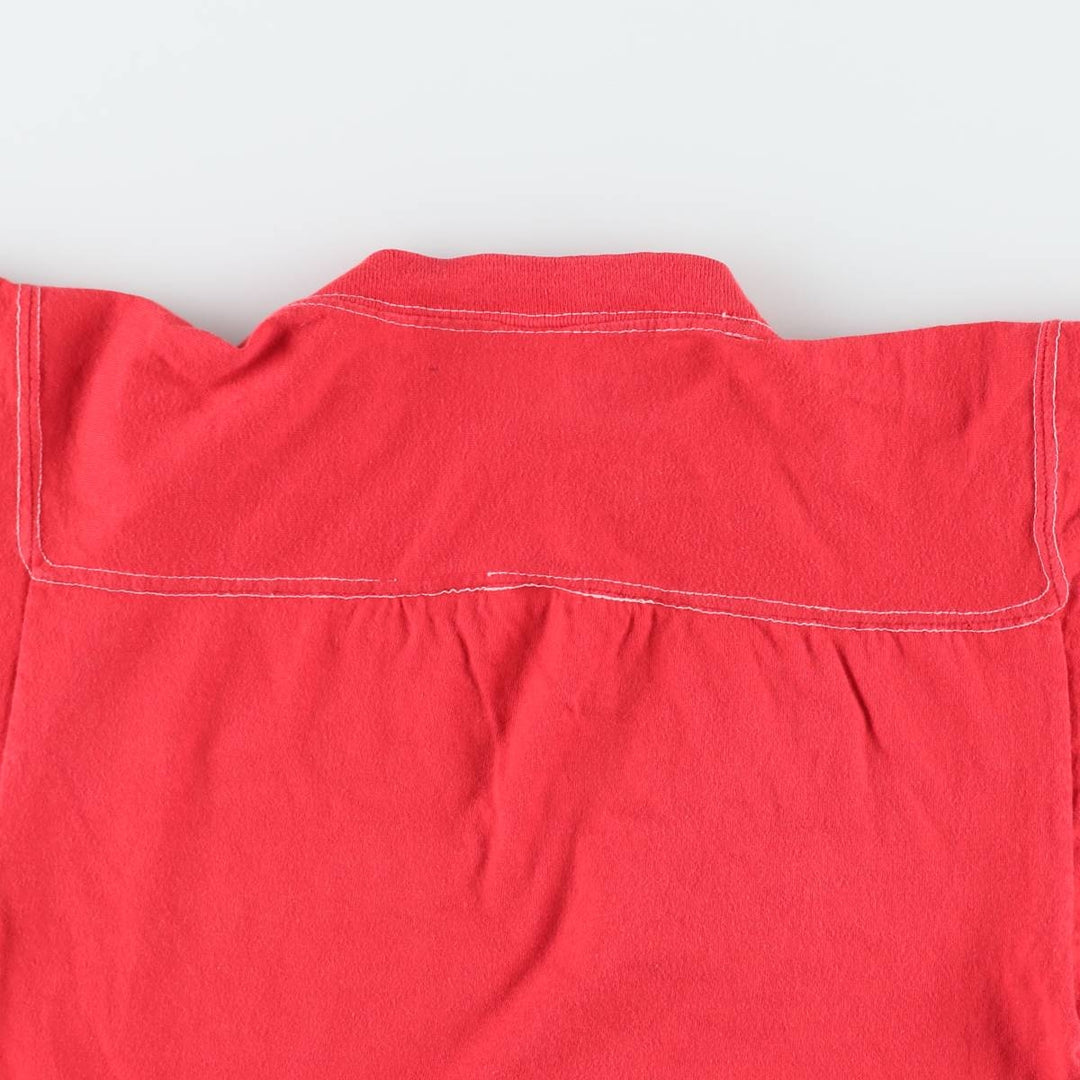 ~90'S H. WOLF AND SONS Football T-shirt, Made in USA, Women's Size S (approx.), Vintage cotton red type Vintage Second Hand