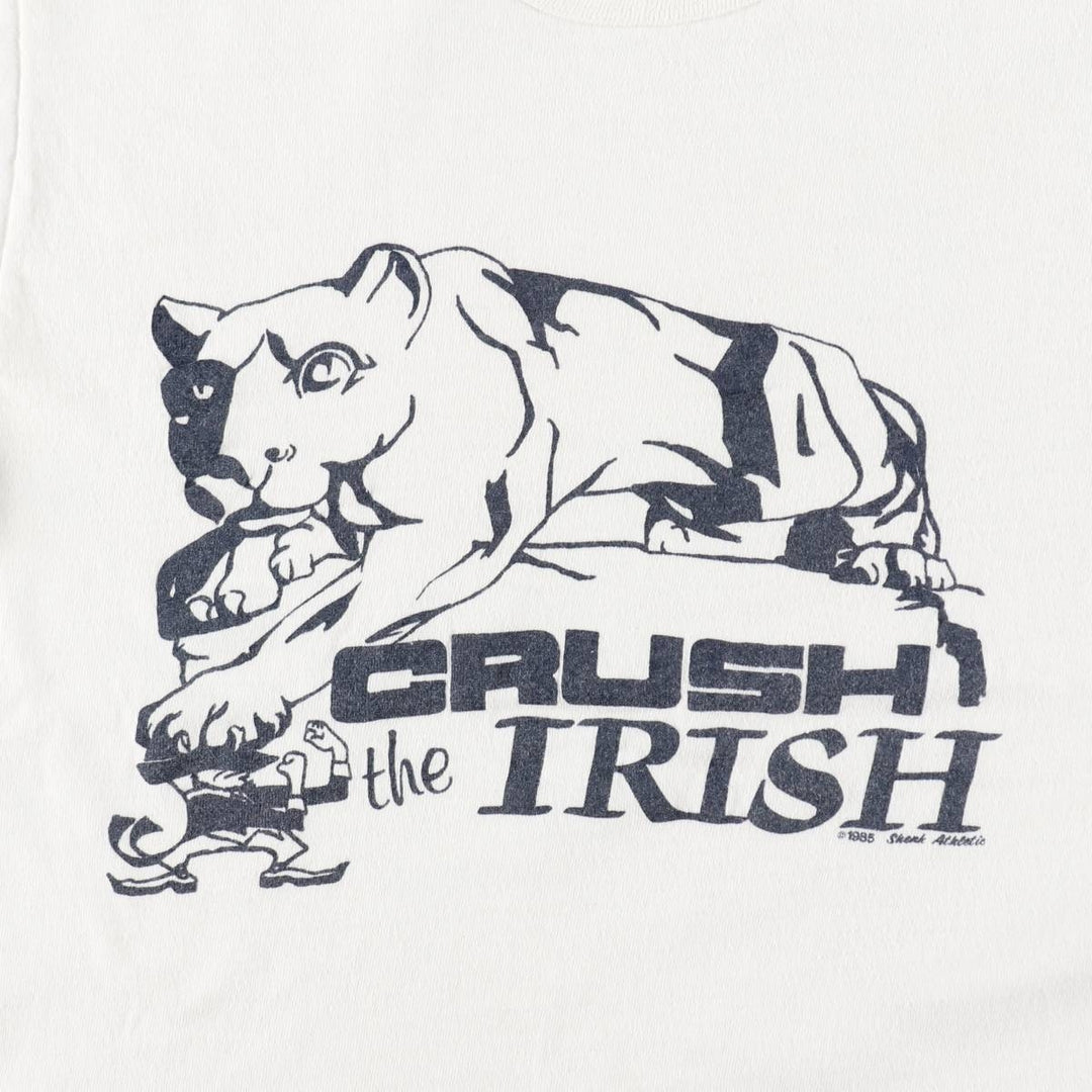 1980'S Russell University of Notre Dame Fighting Irish College T-shirt, Women's Size M (approx.), Vintage cotton white type Vintage Second Hand