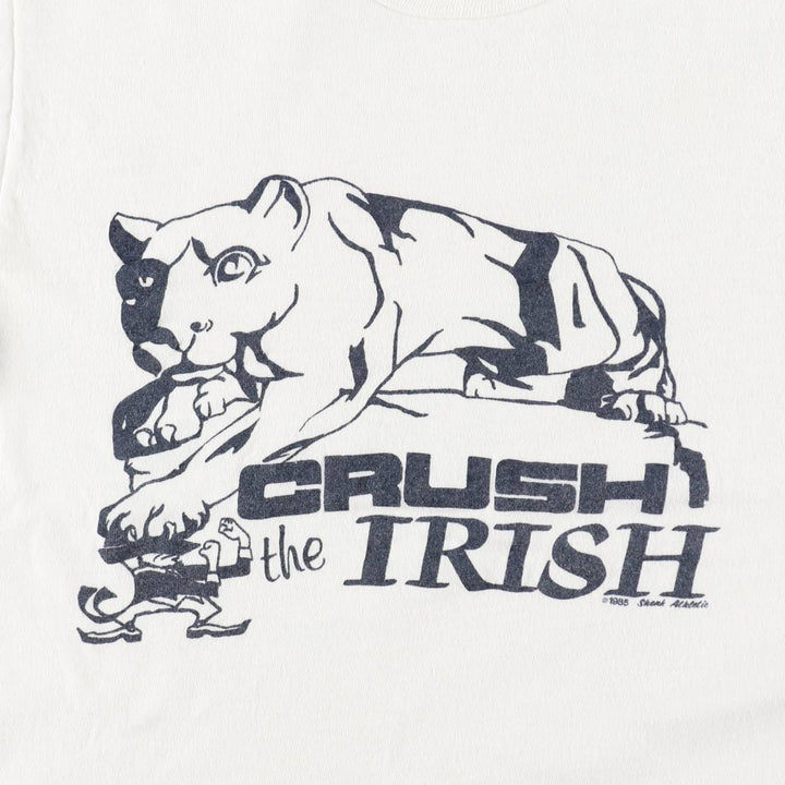 1980'S Russell University of Notre Dame Fighting Irish College T-shirt, Women's Size M (approx.), Vintage cotton white type Vintage Second Hand