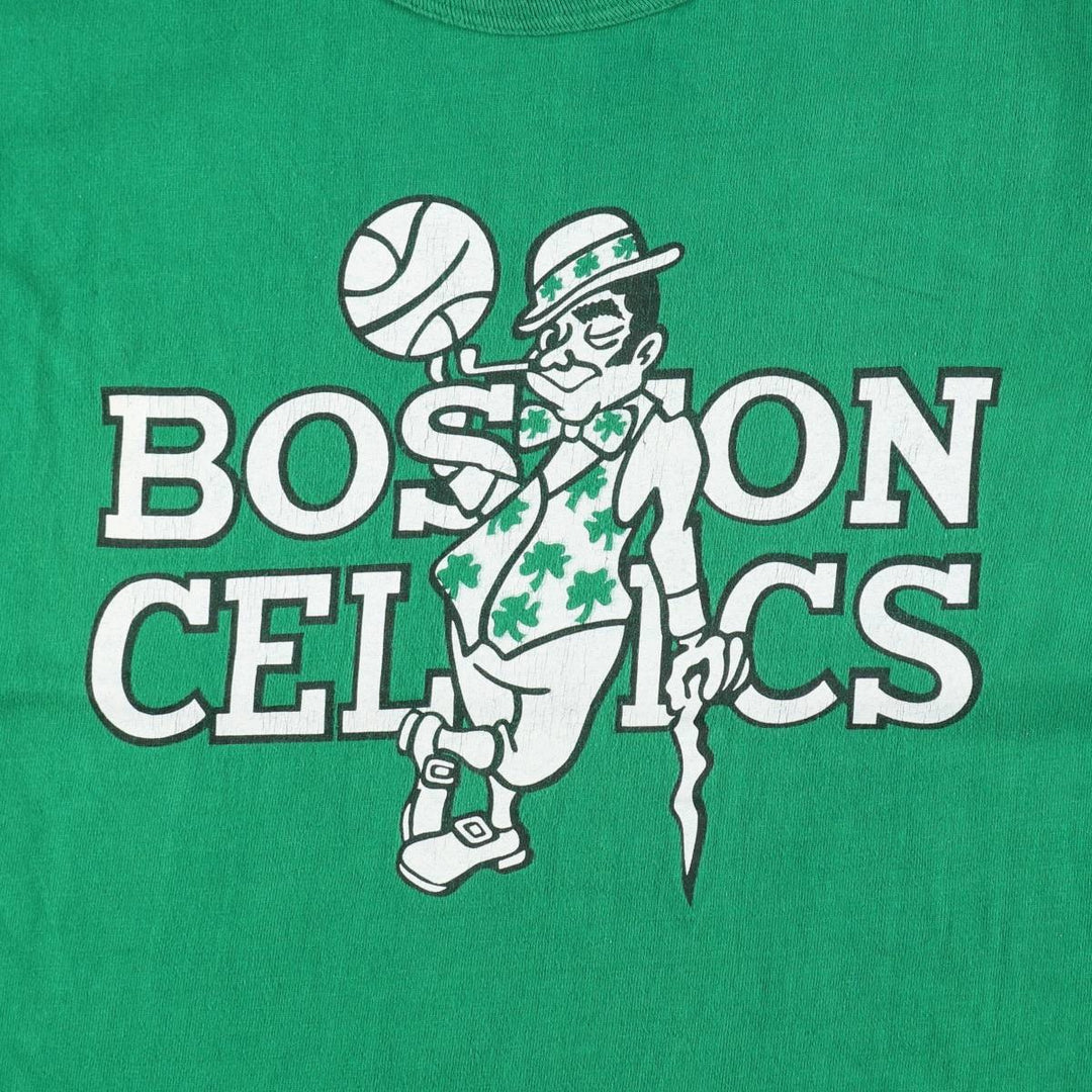 90'S Starter NBA Boston Celtics Sports Print T-Shirt, Made in USA, Women's Size S (Equivalent), Vintage cotton green type Vintage Second Hand