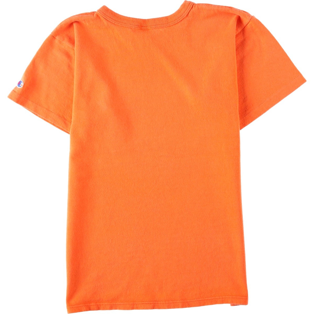 80'S Champion Tricolor Tag One-Point Logo T-Shirt, Made in USA, Women's Size S (approx.) cotton orange type Vintage Second Hand