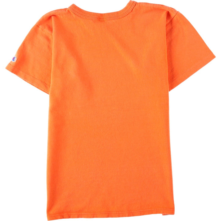 80'S Champion Tricolor Tag One-Point Logo T-Shirt, Made in USA, Women's Size S (approx.) cotton orange type Vintage Second Hand