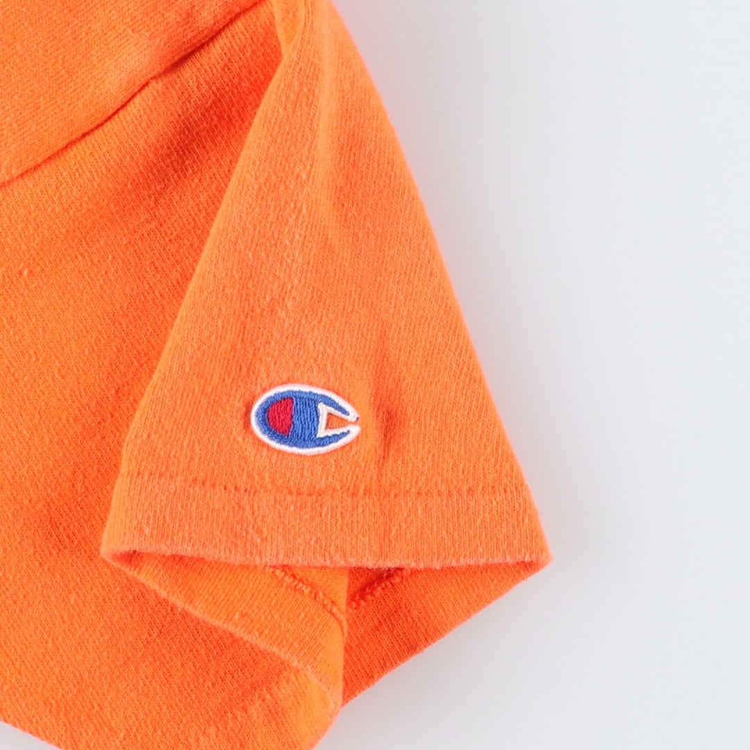 80'S Champion Tricolor Tag One-Point Logo T-Shirt, Made in USA, Women's Size S (approx.) cotton orange type Vintage Second Hand
