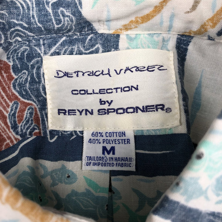 90'S Reyn Spooner DIETRICH VAREZ COLLECTION all-over print pullover button-down Aloha shirt boxy shirt cotton navy blue type Vintage Second Hand
