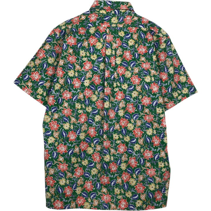 90'S Reyn Spooner swimwear tag, all-over print pullover button-down Aloha shirt, boxy shirt, men's size S (approx.) cotton green type Vintage Second Hand