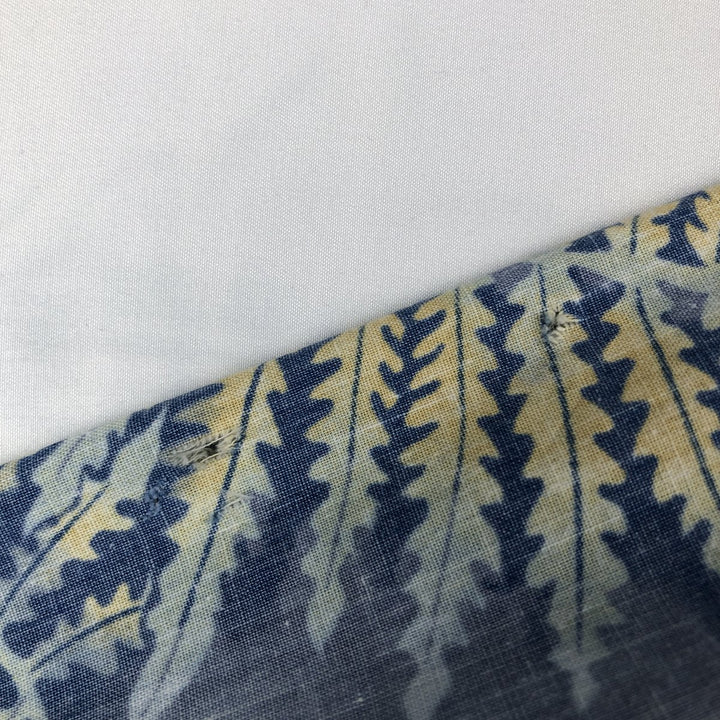 90'S Reyn Spooner swimwear tag, bikini tag, all-over leaf pattern, Hawaiian Aloha shirt, boxy shirt, men's size M (approx.) cotton blue type Vintage Second Hand