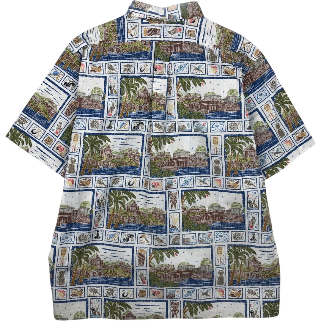 90'S Reyn Spooner DIETRICH VAREZ COLLECTION all-over print pullover button-down Aloha shirt boxy shirt cotton white type Vintage Second Hand