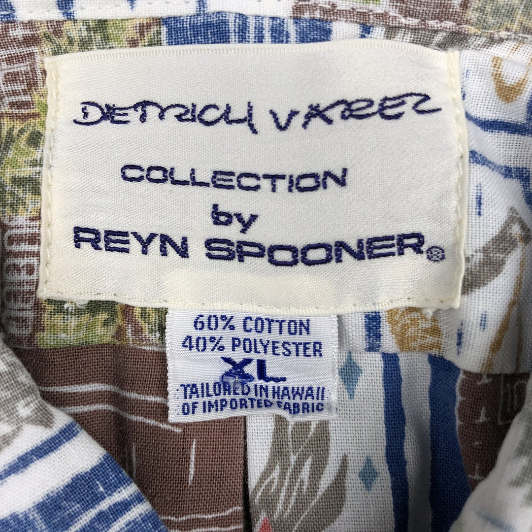 90'S Reyn Spooner DIETRICH VAREZ COLLECTION all-over print pullover button-down Aloha shirt boxy shirt cotton white type Vintage Second Hand
