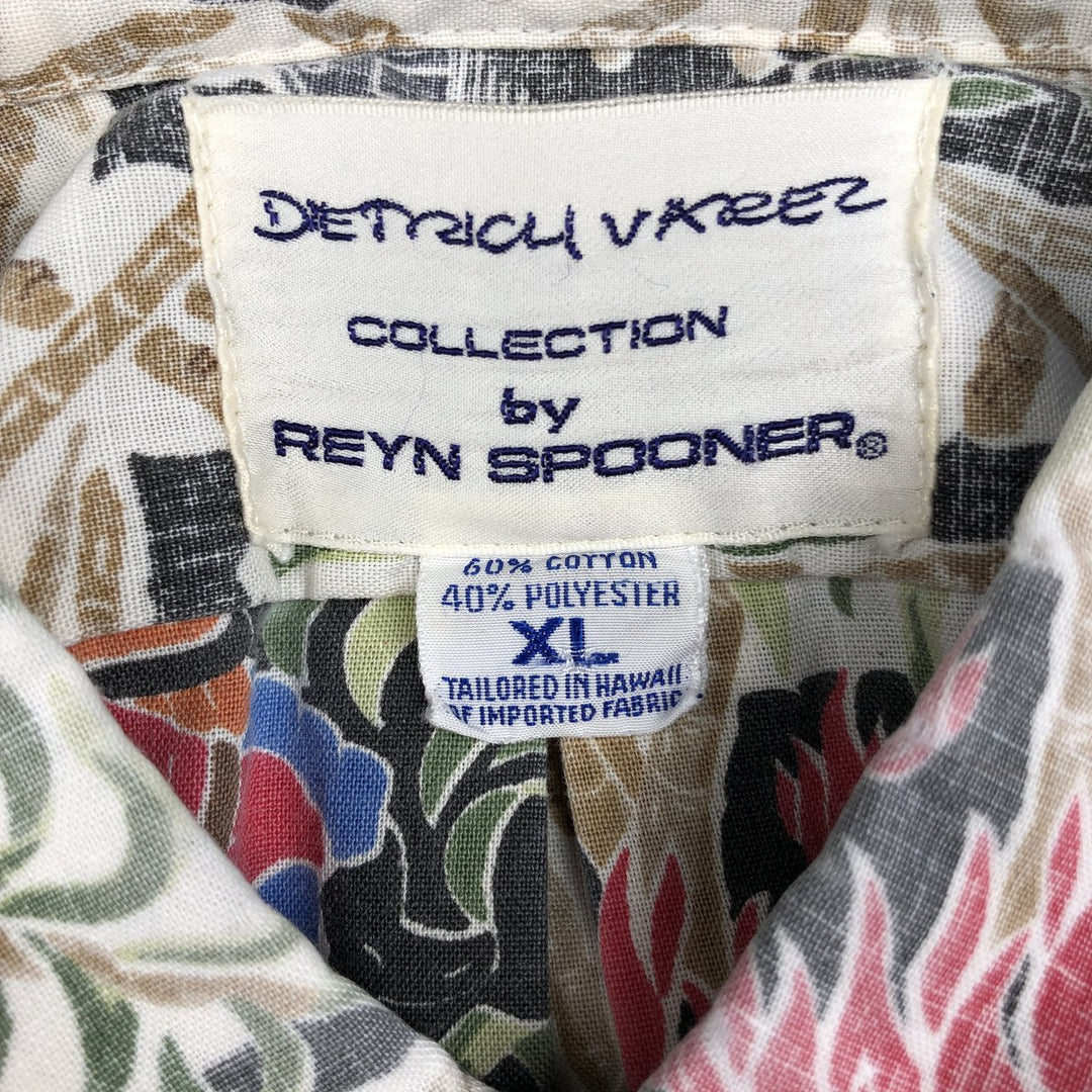 90'S Reyn Spooner DIETRICH VAREZ COLLECTION all-over print pullover button-down Aloha shirt boxy shirt cotton Beige type Vintage Second Hand