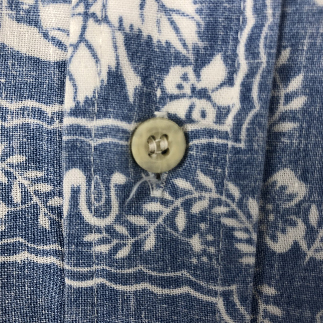 90'S Reyn Spooner Swimsuit Bikini Tag All-over Print Lahaina Sailor Button-down Aloha Shirt Box Shirt Men's Size L (approx.) cotton Blue type light blue Vintage Second Hand