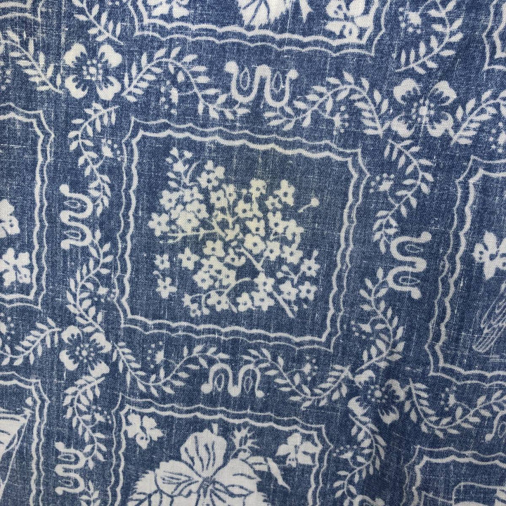 90'S Reyn Spooner Swimsuit Bikini Tag All-over Print Lahaina Sailor Button-down Aloha Shirt Box Shirt Men's Size L (approx.) cotton Blue type light blue Vintage Second Hand