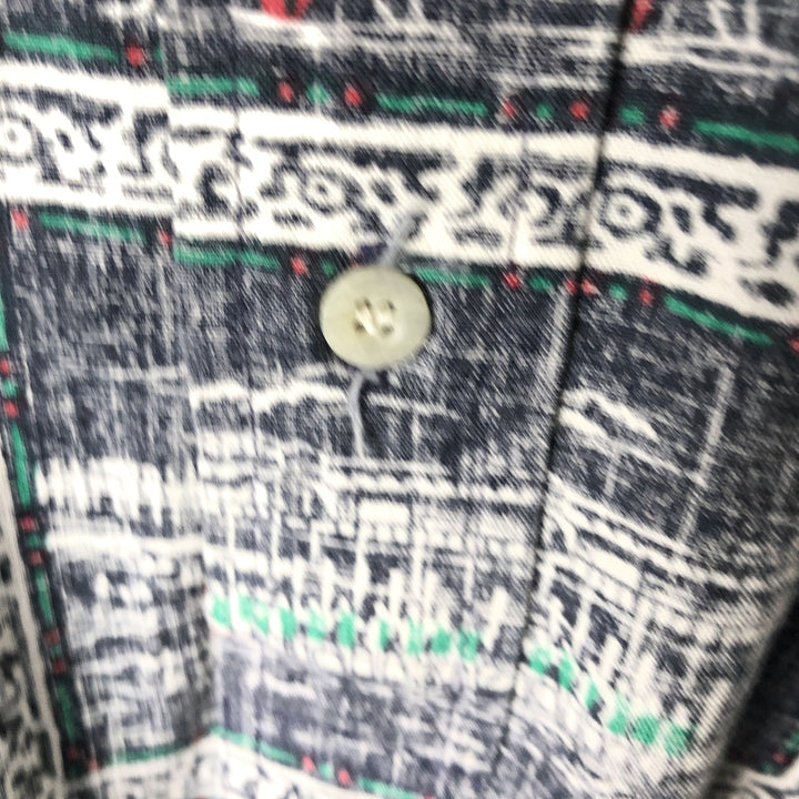 90'S Reyn Spooner Swimsuit Bikini Tag All-over Print Pullover Button-down Aloha Shirt Box Shirt Men's XL equivalent cotton gray type Vintage Second Hand