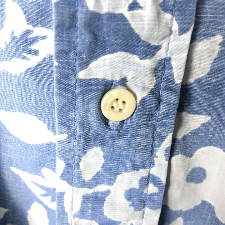 90'S Reyn Spooner Commemorative Classics all-over floral print pullover button-down Aloha shirt boxy shirt cotton Blue type light blue Vintage Second Hand