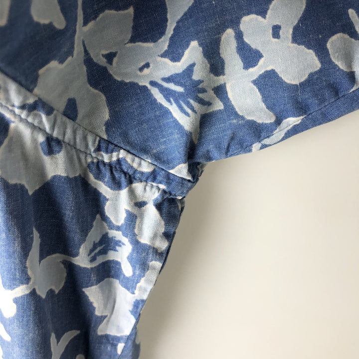 90'S Reyn Spooner Commemorative Classics all-over floral print pullover button-down Aloha shirt boxy shirt cotton Blue type light blue Vintage Second Hand