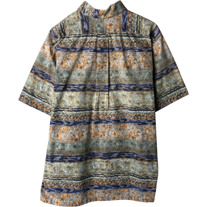 90'S Reyn Spooner Swimsuit Bikini Tag All-over Print Pullover Button-down Aloha Shirt Box Shirt Men's Size L (approx.) cotton Khaki type Vintage Second Hand