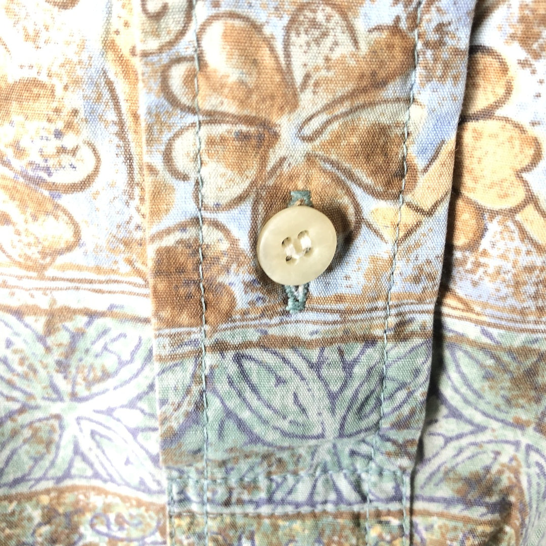 90'S Reyn Spooner Swimsuit Bikini Tag All-over Print Pullover Button-down Aloha Shirt Box Shirt Men's Size L (approx.) cotton Khaki type Vintage Second Hand