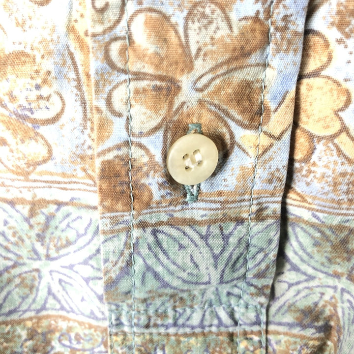 90'S Reyn Spooner Swimsuit Bikini Tag All-over Print Pullover Button-down Aloha Shirt Box Shirt Men's Size L (approx.) cotton Khaki type Vintage Second Hand