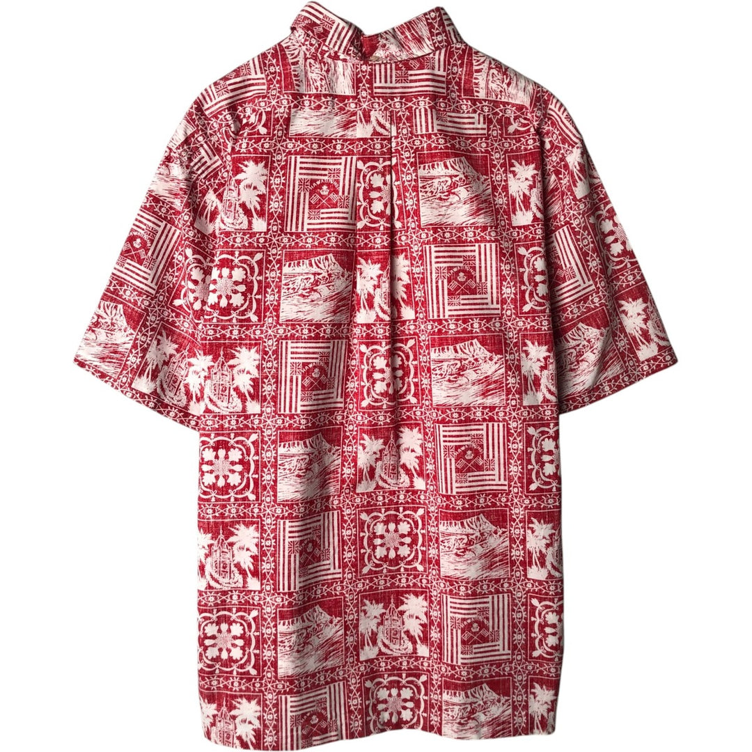 90'S Reyn Spooner Swimsuit Bikini Tag All-over Print Lahaina Sailor Pullover Button-down Aloha Shirt cotton red type Vintage Second Hand