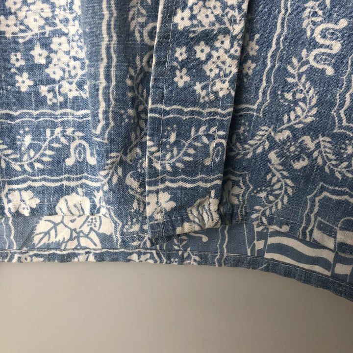 90'S Reyn Spooner swimwear, bikini tag, all-over print, Lahaina sailor, button-down, Hawaiian aloha shirt, boxy shirt cotton blue type Vintage Second Hand