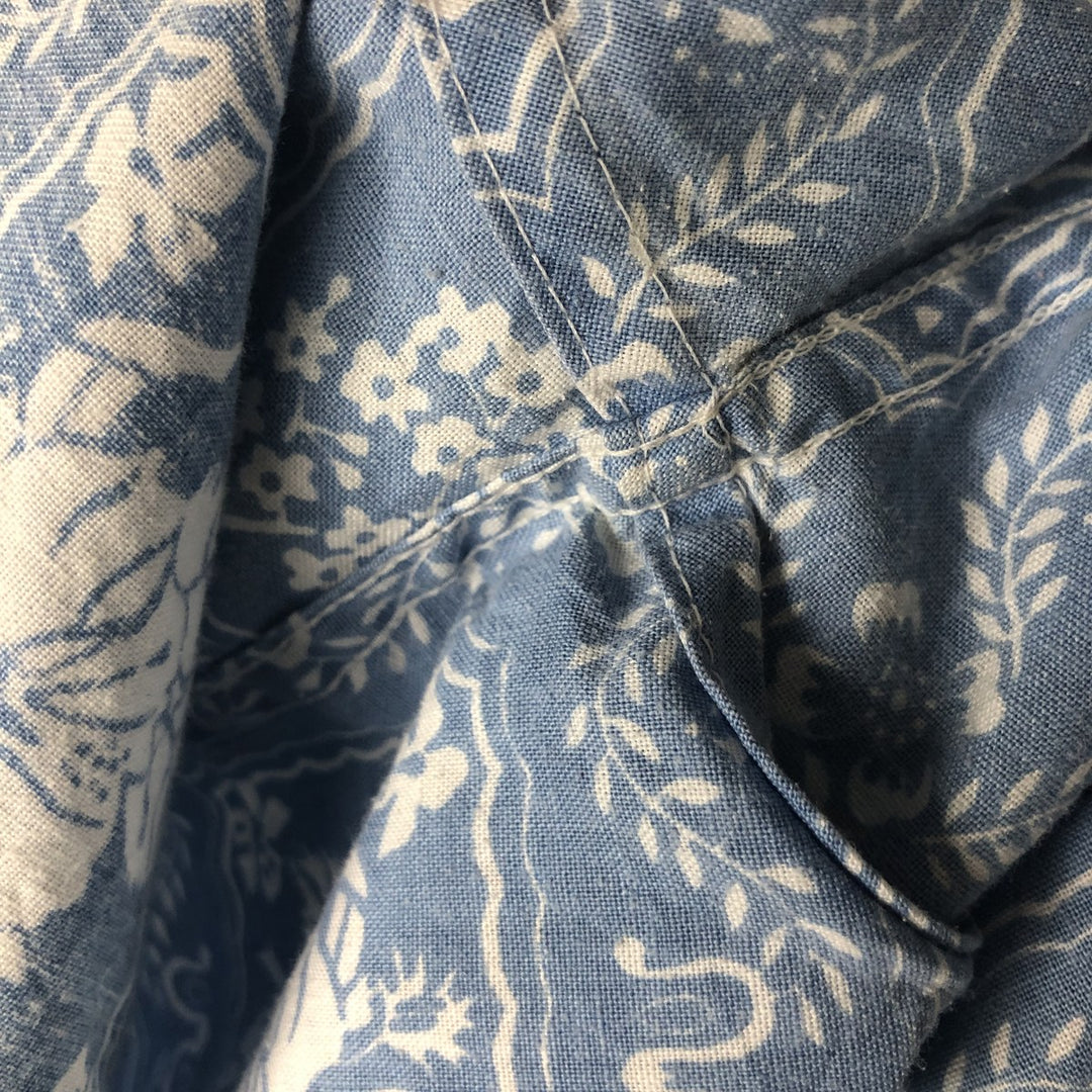 90'S Reyn Spooner swimwear, bikini tag, all-over print, Lahaina sailor, button-down, Hawaiian aloha shirt, boxy shirt cotton blue type Vintage Second Hand