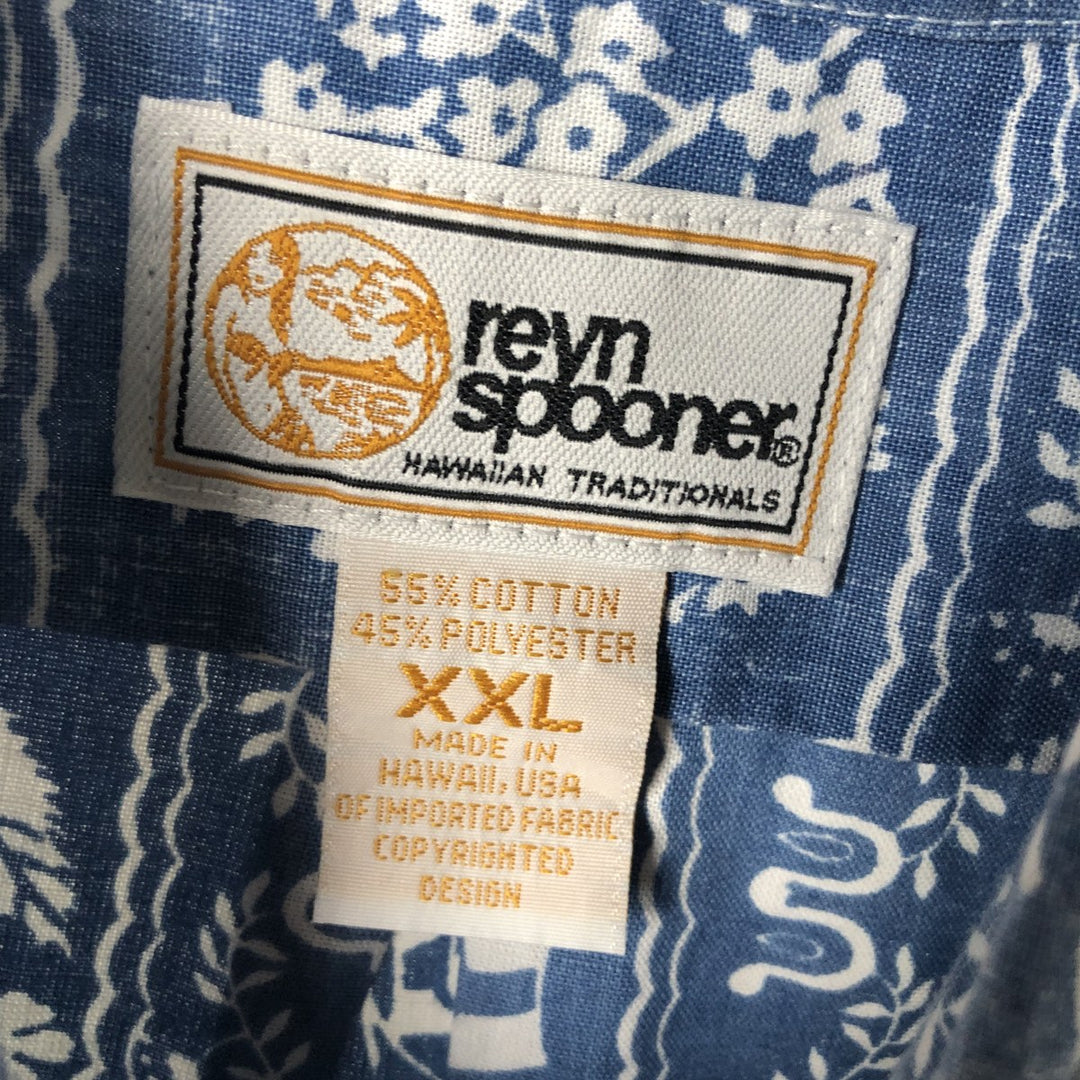 80'S Reyn Spooner Gold Tag Nude Tag All-over Print Lahaina Sailor Button-Down Hawaiian Aloha Shirt Boxy Shirt cotton blue type Vintage Second Hand