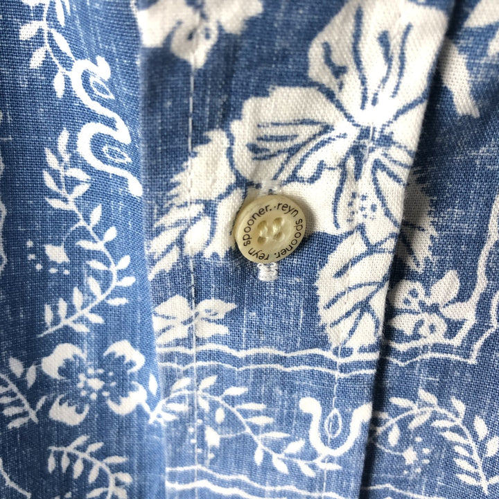 80'S Reyn Spooner Gold Tag Nude Tag All-over Print Lahaina Sailor Button-Down Hawaiian Aloha Shirt Boxy Shirt cotton blue type Vintage Second Hand