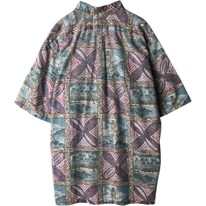Reyn Spooner MELE KALIKIMAKA Christmas Limited Edition All-Over Print Pullover Button-Down Aloha Shirt Boxy Shirt cotton Blue type light blue Vintage Second Hand