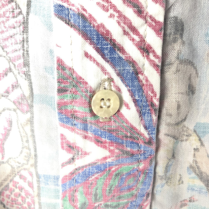 Reyn Spooner MELE KALIKIMAKA Christmas Limited Edition All-Over Print Pullover Button-Down Aloha Shirt Boxy Shirt cotton Blue type light blue Vintage Second Hand