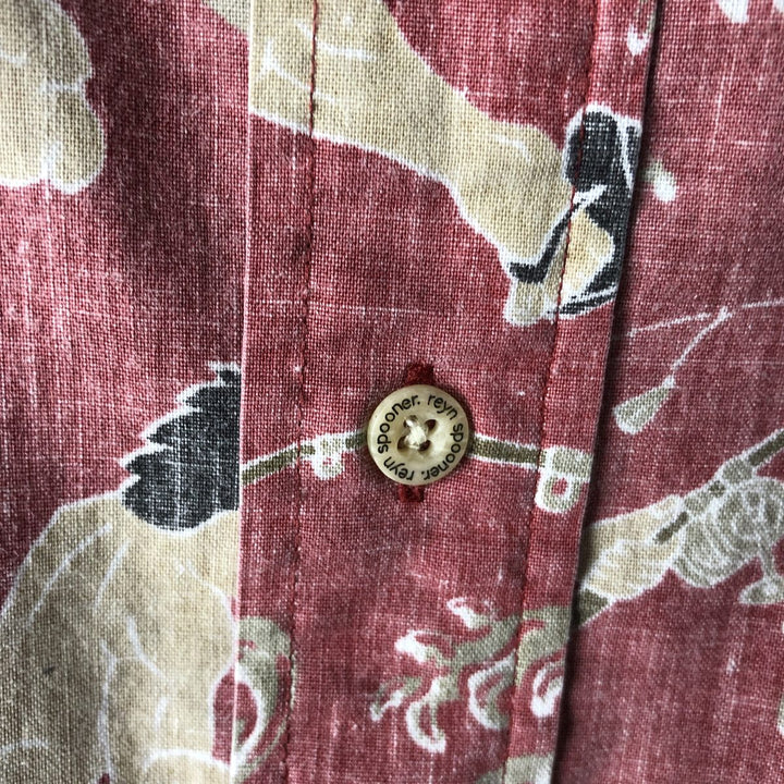 Reyn Spooner DIETRICH VAREZ all-over print pullover button-down Hawaiian Aloha shirt, men's size XL. cotton red type Vintage Second Hand