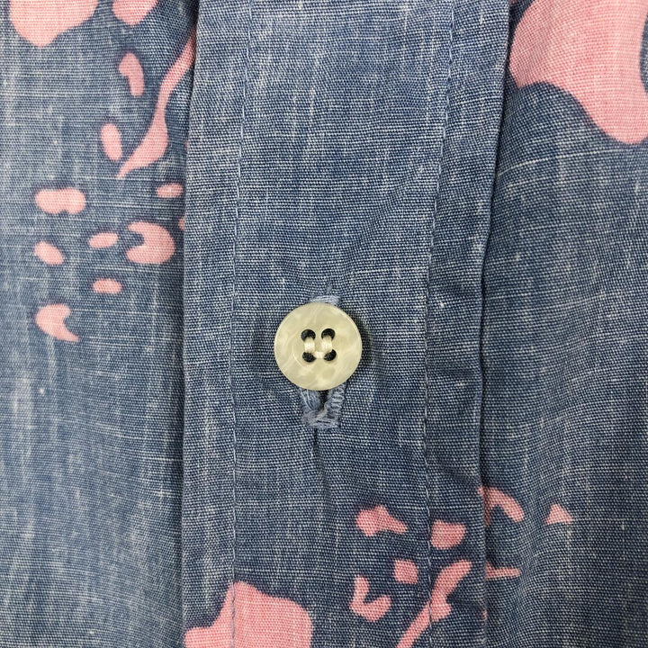 90'S Reyn Spooner Commemorative Classics Hibiscus Pattern Hawaiian Aloha Shirt, Made in Hawaii, Men's Size L cotton navy blue type Vintage Second Hand