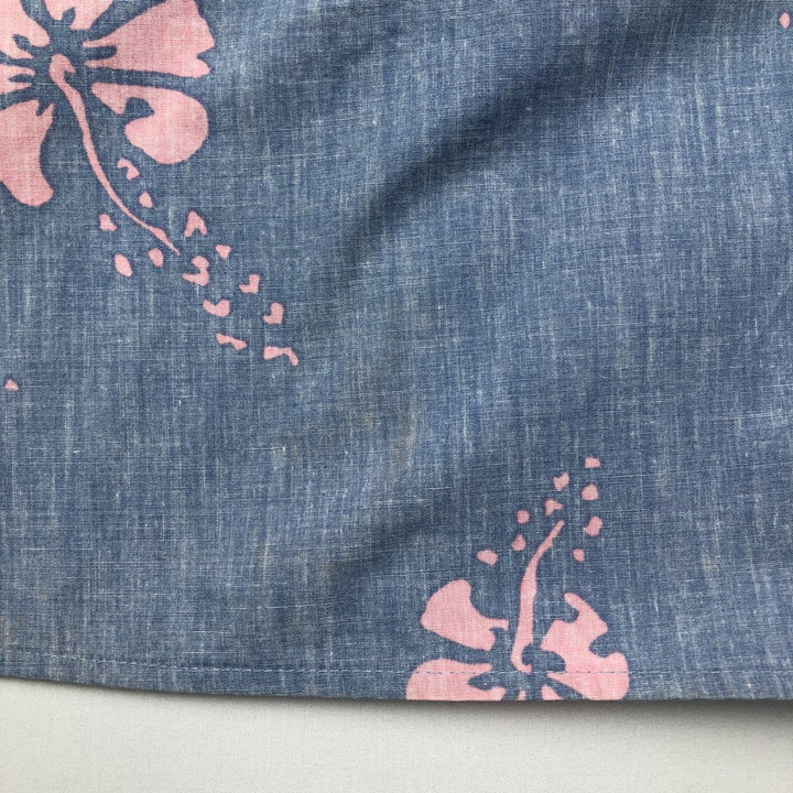 90'S Reyn Spooner Commemorative Classics Hibiscus Pattern Hawaiian Aloha Shirt, Made in Hawaii, Men's Size L cotton navy blue type Vintage Second Hand