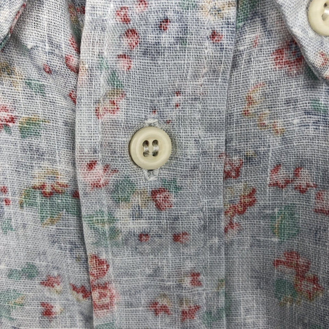 70s-80'S Reyn Spooner Gold Tag Nipple Tag Floral Pullover Button-Down Aloha Shirt Boxy Shirt Men's Size S unclear Blue type light blue Vintage Second Hand