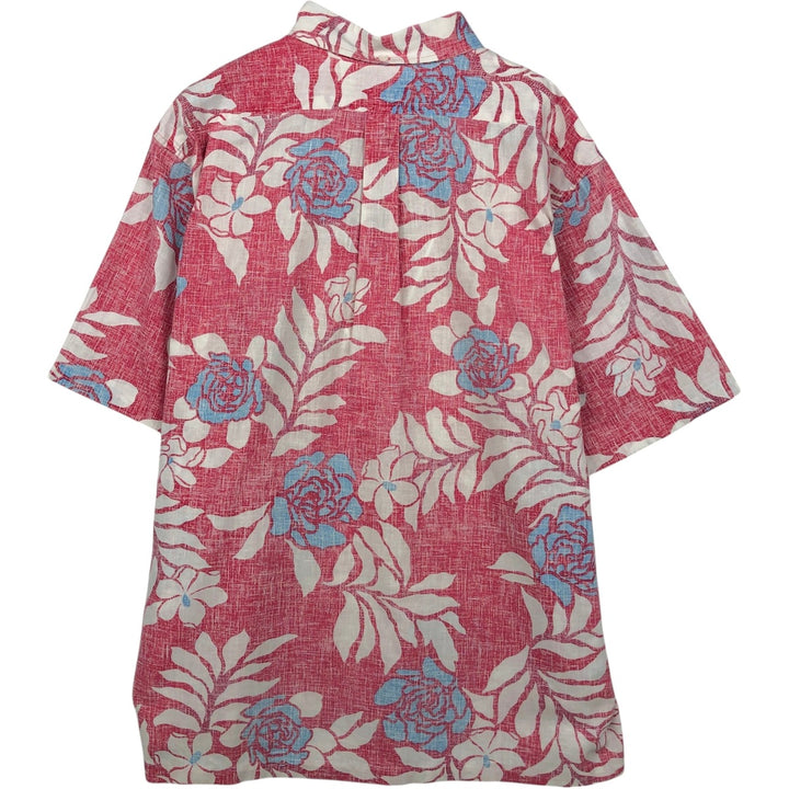 80'S Reyn Spooner Gold Tag Nude Tag Floral Pullover Button-Down Aloha Shirt Boxy Shirt Men's XL Equivalent unclear burgundy type Vintage Second Hand