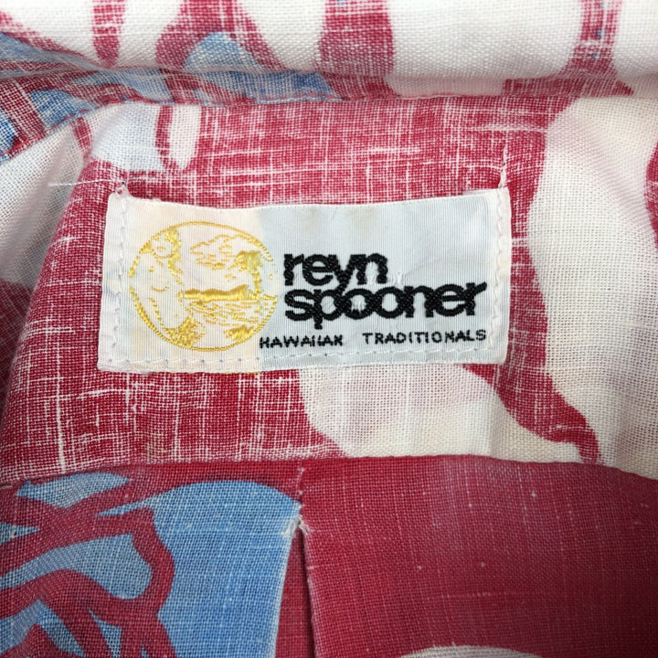 80'S Reyn Spooner Gold Tag Nude Tag Floral Pullover Button-Down Aloha Shirt Boxy Shirt Men's XL Equivalent unclear burgundy type Vintage Second Hand