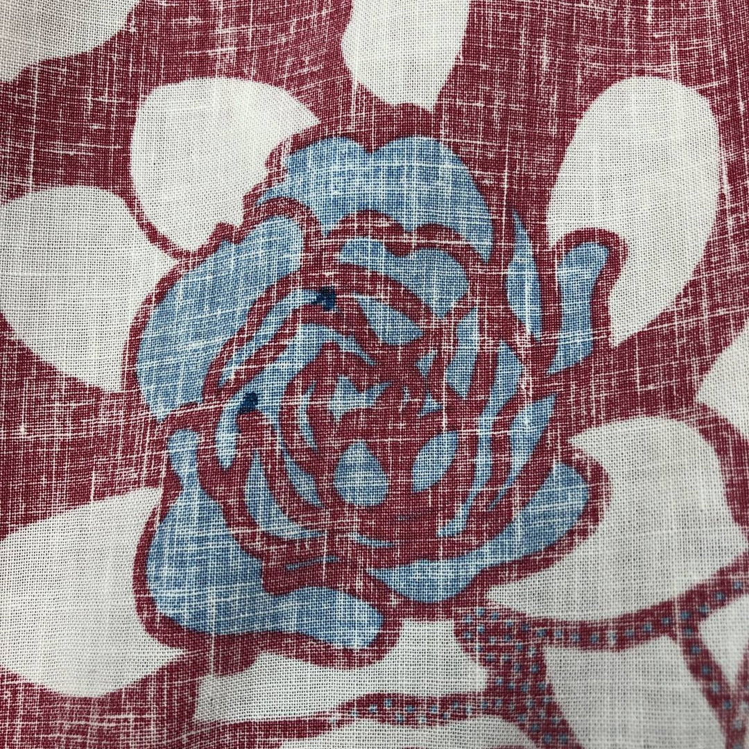 80'S Reyn Spooner Gold Tag Nude Tag Floral Pullover Button-Down Aloha Shirt Boxy Shirt Men's XL Equivalent unclear burgundy type Vintage Second Hand