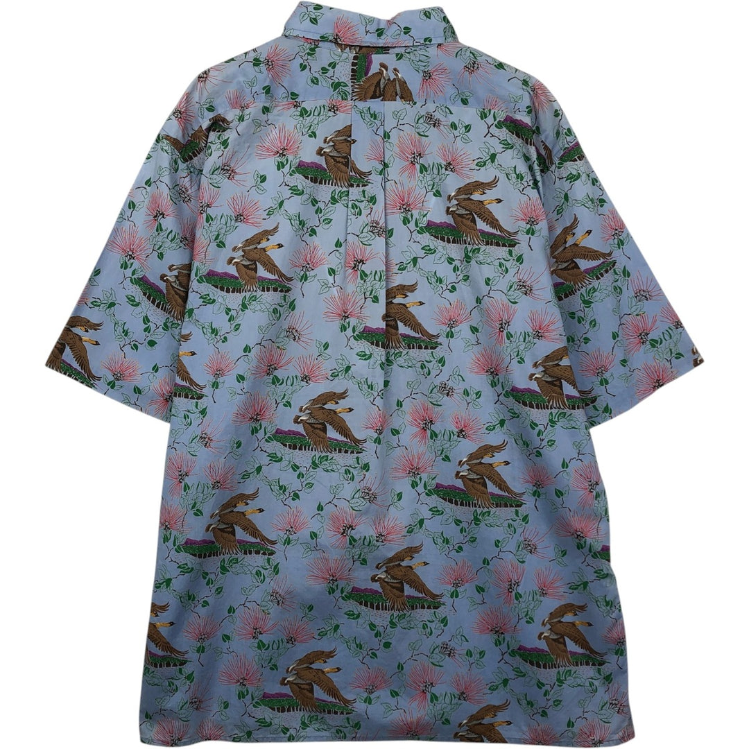 80'S Reyn Spooner Gold Tag Nude Tag All-over Print Hawaiian Aloha Shirt Box Shirt Men's XL Equivalent Vintage cotton Blue type light blue Vintage Second Hand