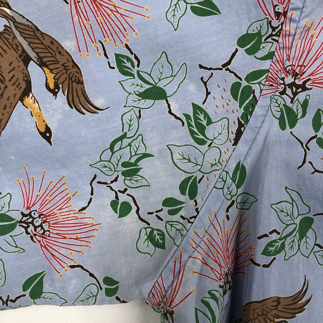 80'S Reyn Spooner Gold Tag Nude Tag All-over Print Hawaiian Aloha Shirt Box Shirt Men's XL Equivalent Vintage cotton Blue type light blue Vintage Second Hand