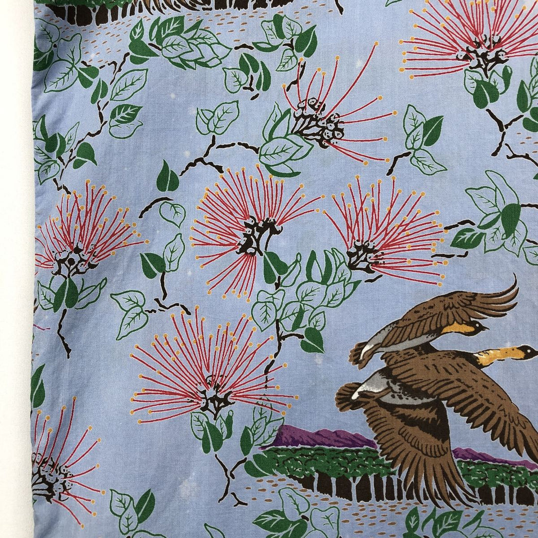 80'S Reyn Spooner Gold Tag Nude Tag All-over Print Hawaiian Aloha Shirt Box Shirt Men's XL Equivalent Vintage cotton Blue type light blue Vintage Second Hand