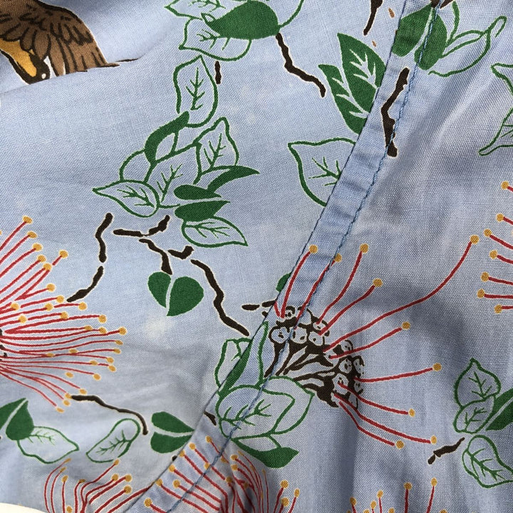 80'S Reyn Spooner Gold Tag Nude Tag All-over Print Hawaiian Aloha Shirt Box Shirt Men's XL Equivalent Vintage cotton Blue type light blue Vintage Second Hand