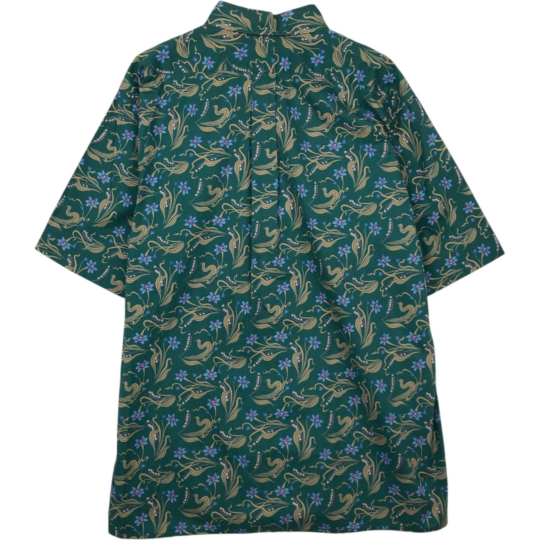 80'S Reyn Spooner Gold Tag All-Over Botanical Pattern Hawaiian Aloha Shirt Box Shirt Men's Size L Vintage cotton green type Vintage Second Hand