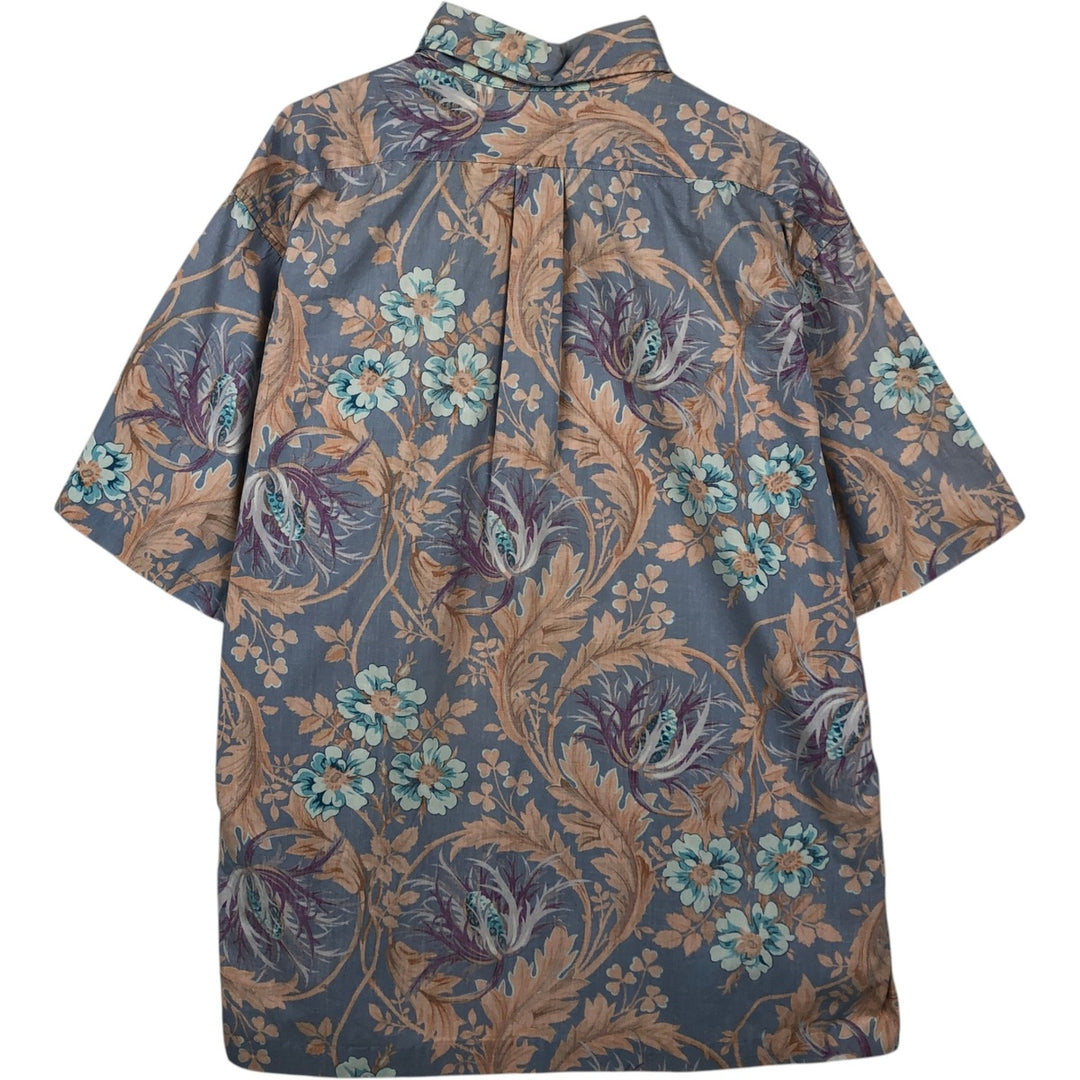 80'S Reyn Spooner Gold Tag All-Over Print Pullover Button-Down Aloha Shirt Boxy Shirt Men's Size L (Equivalent) Vintage cotton blue type Vintage Second Hand