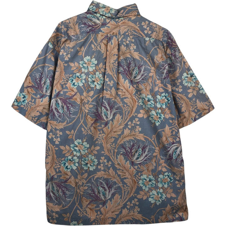 80'S Reyn Spooner Gold Tag All-Over Print Pullover Button-Down Aloha Shirt Boxy Shirt Men's Size L (Equivalent) Vintage cotton blue type Vintage Second Hand