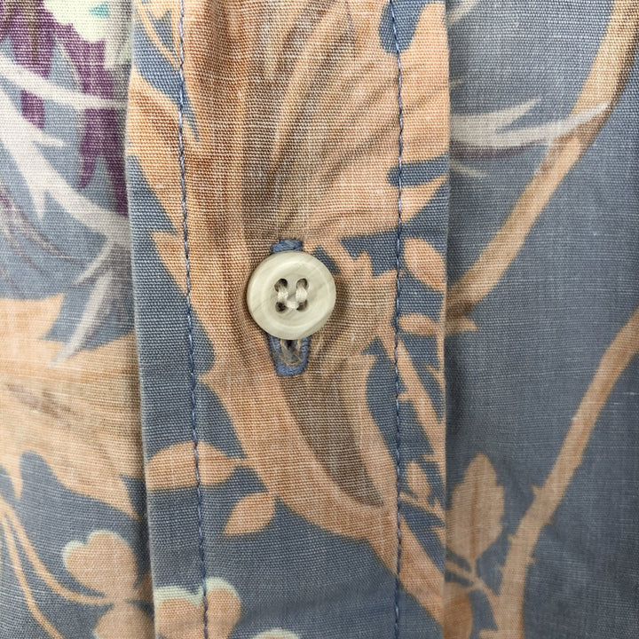 80'S Reyn Spooner Gold Tag All-Over Print Pullover Button-Down Aloha Shirt Boxy Shirt Men's Size L (Equivalent) Vintage cotton blue type Vintage Second Hand