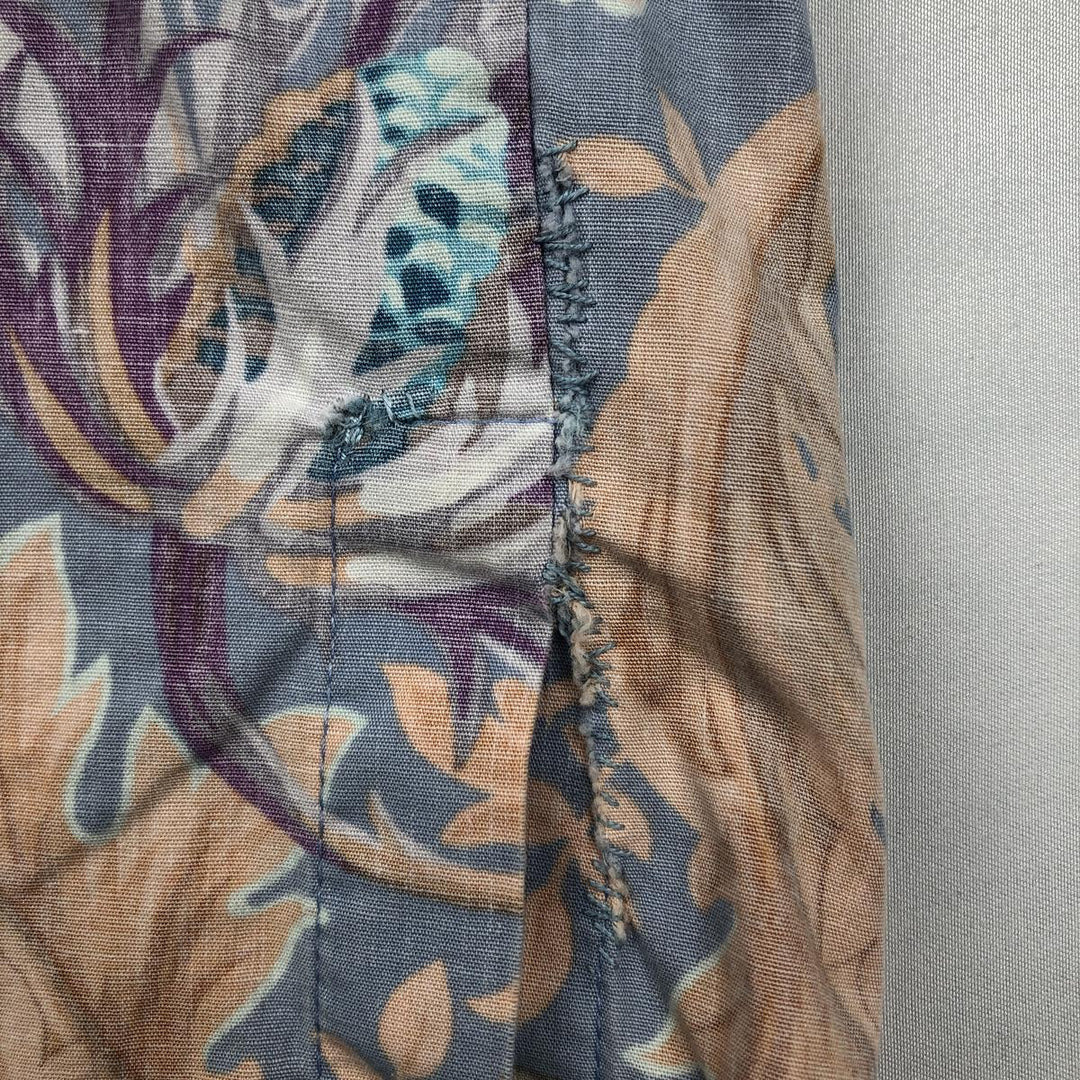 80'S Reyn Spooner Gold Tag All-Over Print Pullover Button-Down Aloha Shirt Boxy Shirt Men's Size L (Equivalent) Vintage cotton blue type Vintage Second Hand