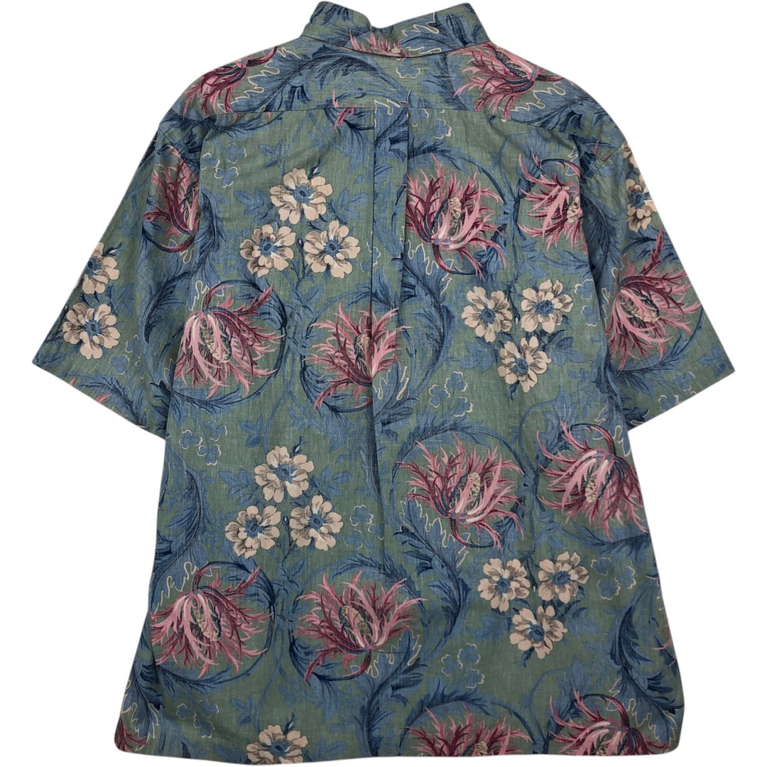 80'S Reyn Spooner Gold Tag All-Over Print Pullover Button-Down Aloha Shirt Men's XL Equivalent Vintage cotton blue type Vintage Second Hand