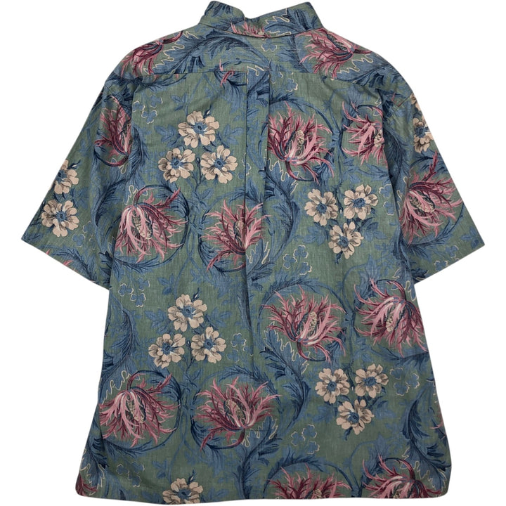 80'S Reyn Spooner Gold Tag All-Over Print Pullover Button-Down Aloha Shirt Men's XL Equivalent Vintage cotton blue type Vintage Second Hand