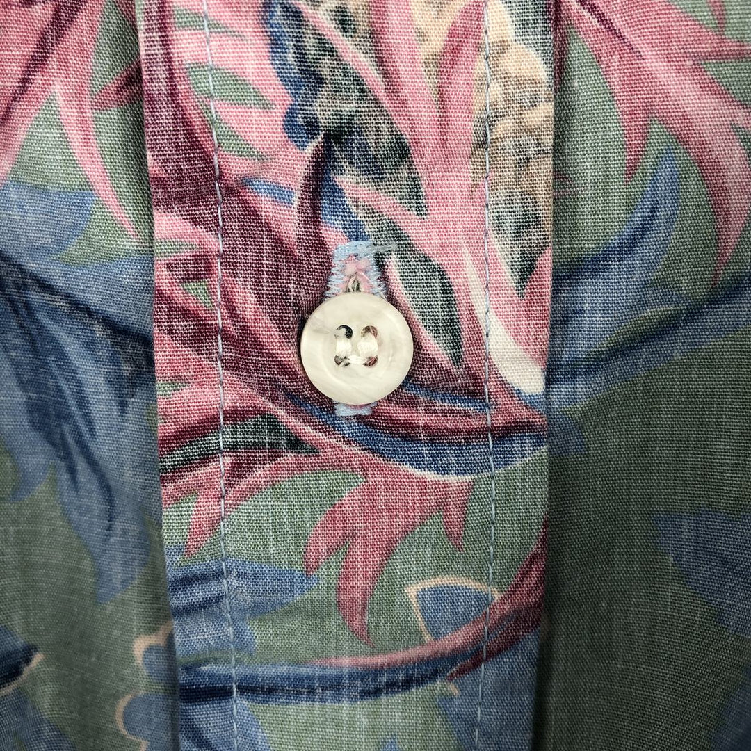 80'S Reyn Spooner Gold Tag All-Over Print Pullover Button-Down Aloha Shirt Men's XL Equivalent Vintage cotton blue type Vintage Second Hand